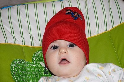 Baby Alon with red hat