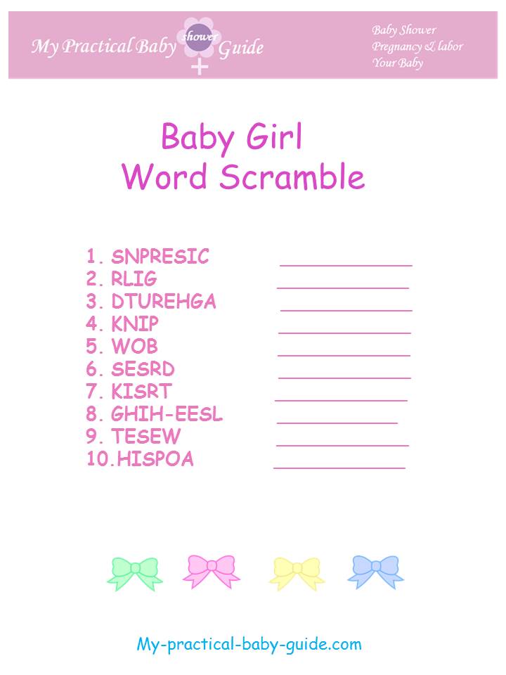 Baby Shower Games for Girls - My Practical Baby Shower Guide