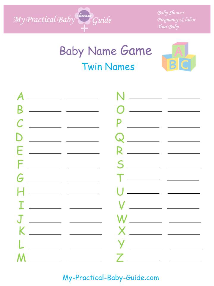 Shower Games Twins - My Practical Baby Shower Guide
