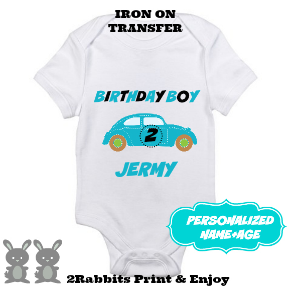 Car Birthday Iron On Transfer