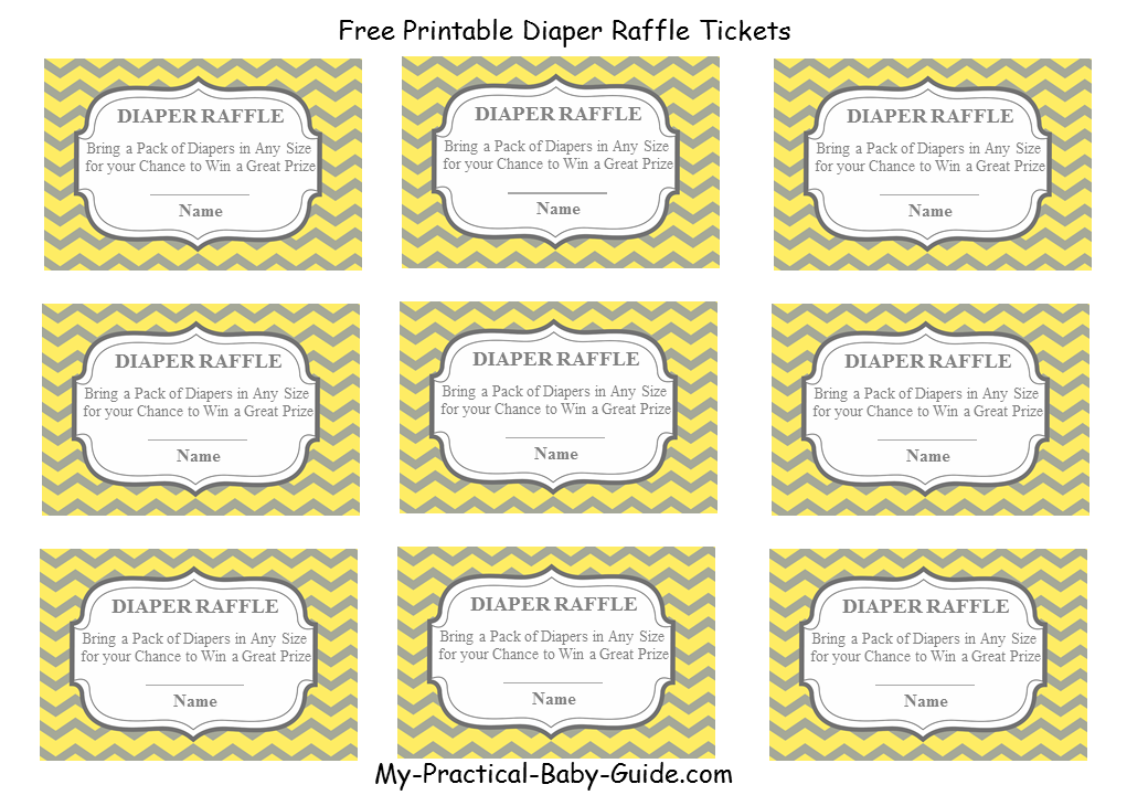 Free Printable Diaper Raffle Tickets My Practical Baby Shower Guide