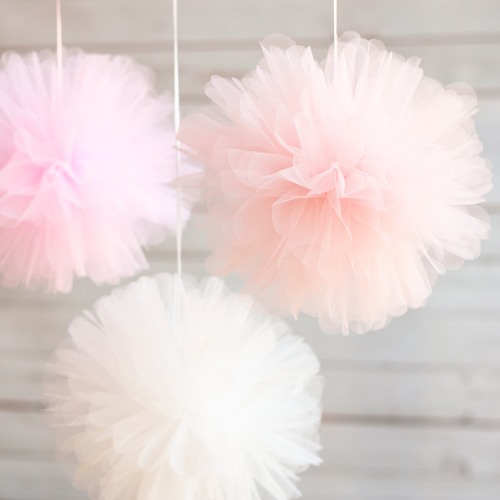 Tutu Birthday Tulle Pom Poms