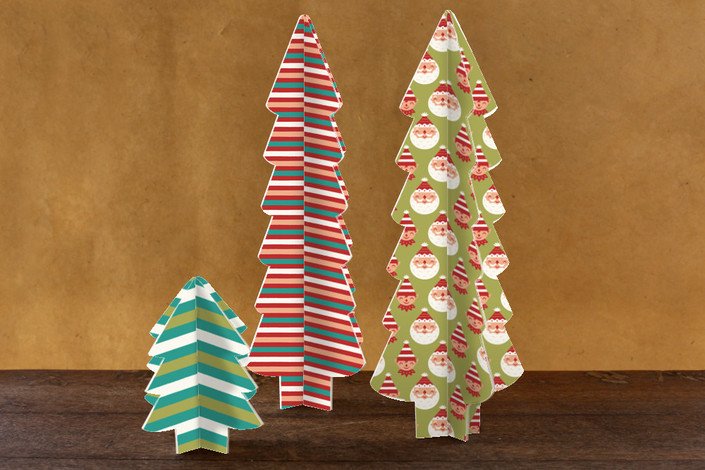 Three Dimensional Holiday Tree Centerpieces
