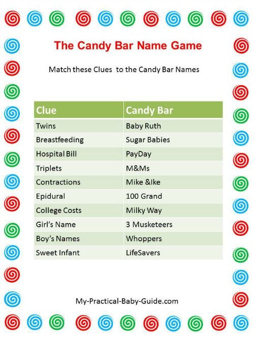 baby shower candy games