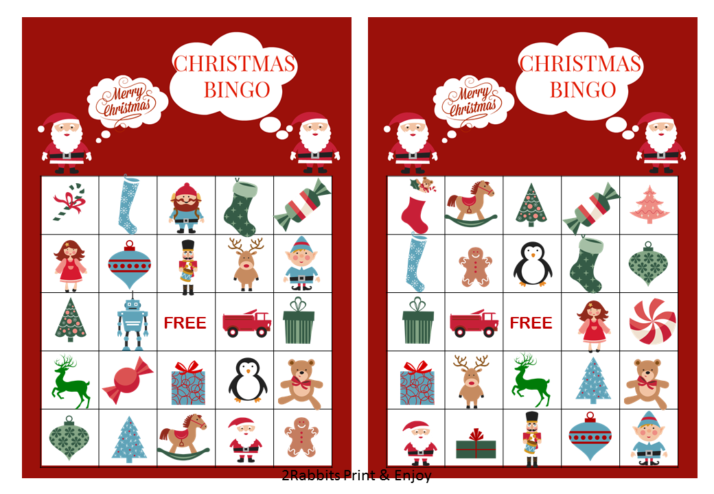 Printable Christmas Bingo Cards for Kids