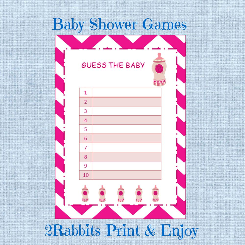 Printable Baby Shower Game Guess the Baby Food