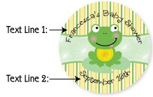 Personalized Frog Baby Shower Cupcake Topper