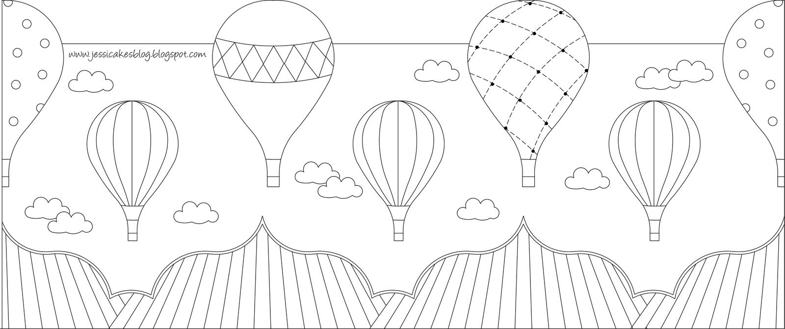 Hot Air Balloon Baby Shower Cake Template