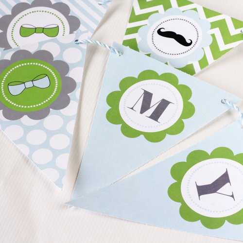 Little Man Baby Shower Bunting Flags