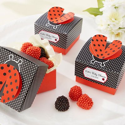 3D ladybug favor boxes