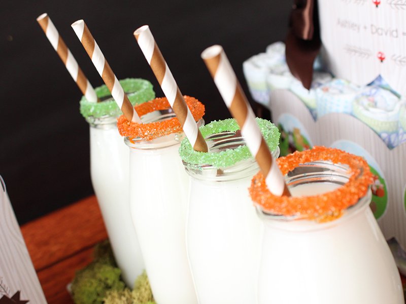 Sugar Rimmed Milk Jars Dessert Table Decorations