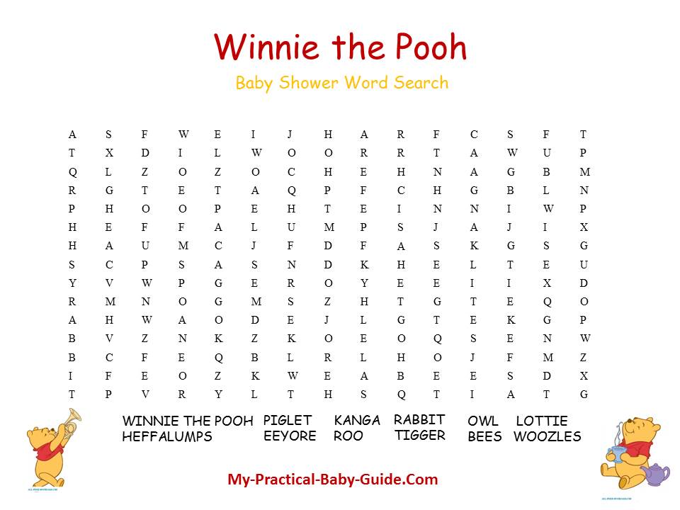 Free Winnie The Pooh Baby Shower Games My Practical Baby Shower Guide